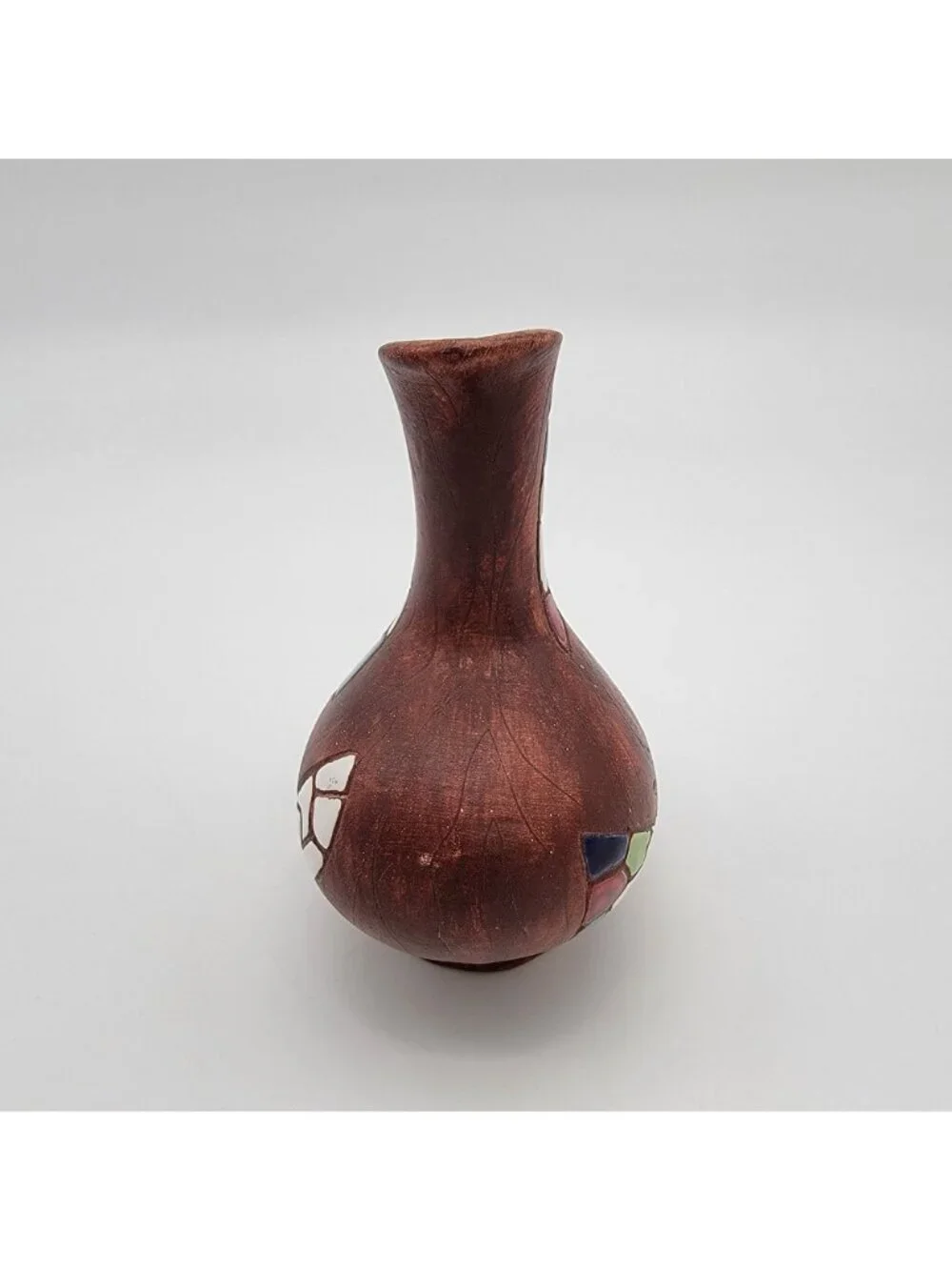 Vintage MCM Keramos Made in Israel Judaica Pottery Mosaic Ewer Pitcher